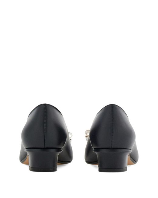 Ferragamo Black Vara Leather Pumps