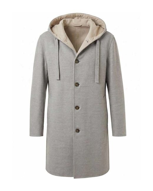 Lardini Gray Double Face Coat for men
