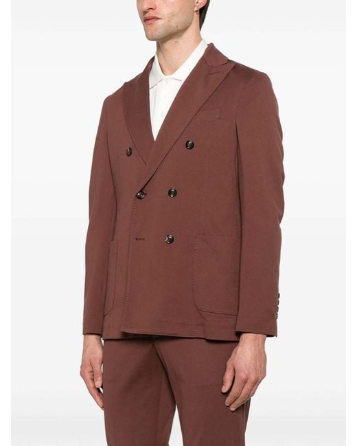 Circolo 1901 Brown Cotton Double-Breasted Jacket for men