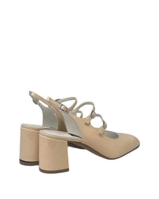 CAREL PARIS White Banana Patent Leathet Pumps