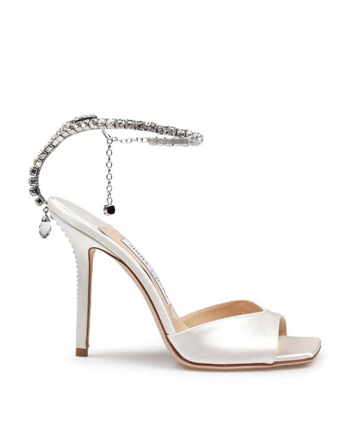 Jimmy Choo White Saeda 100 Sandal