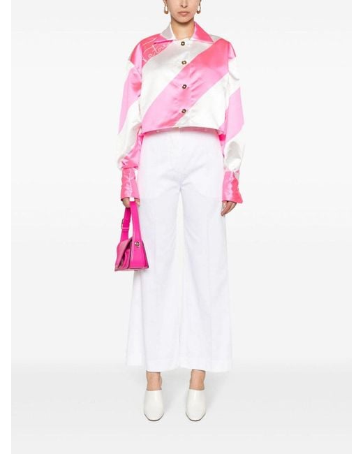 Patou White Iconic Wide-Leg Trousers
