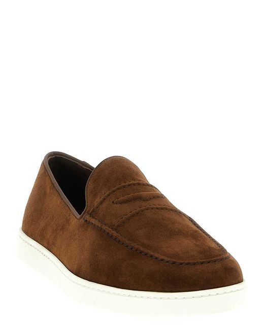 Church's Brown Suede Loafers for men