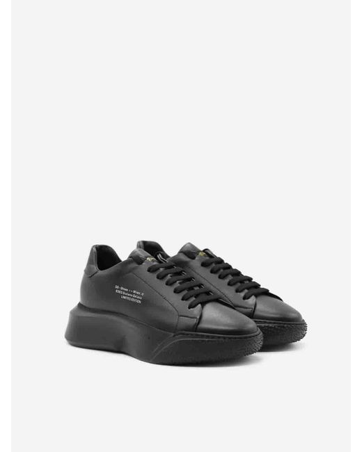 Giuliano Galiano Black Nemesis Sneakers In Nappa Leather for men