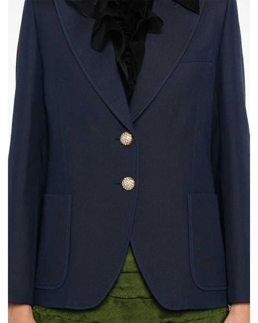 Valentino Blue Single-Breasted Jacket