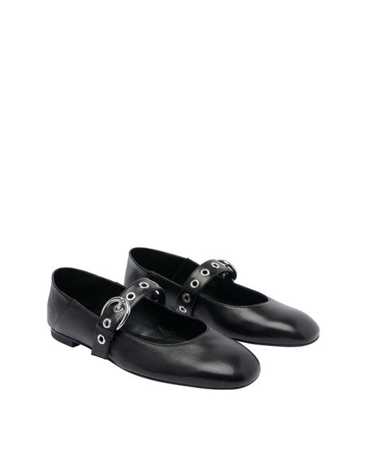 Stuart Weitzman Black Supermoto Mary Jane Ballets