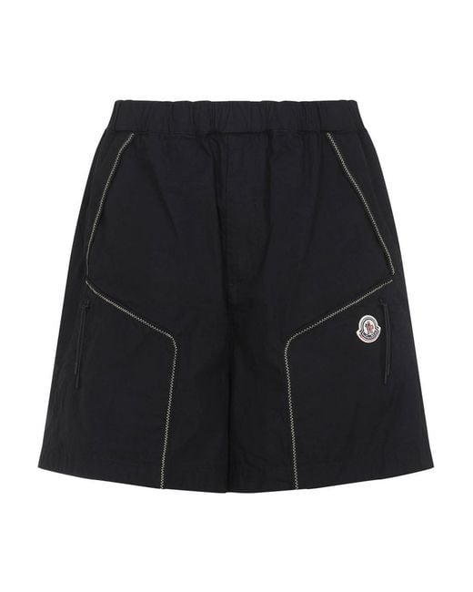 Moncler Black Cotton Bermuda for men