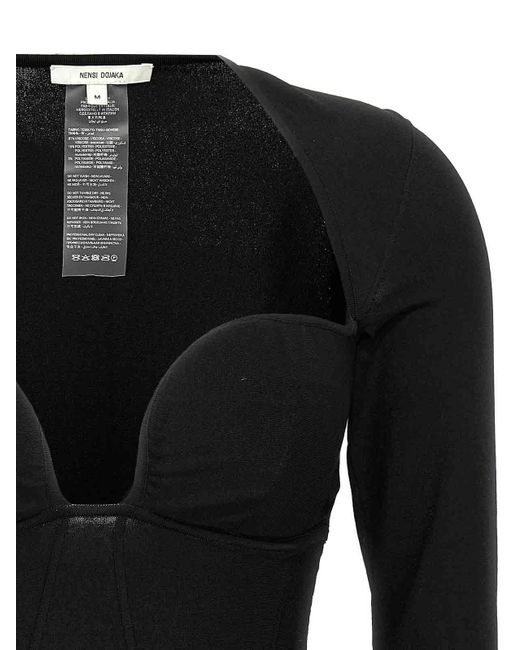 Nensi Dojaka Black Bustier Top