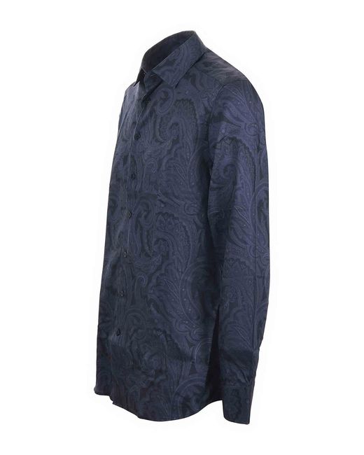 Etro Blue Cotton Shirt for men
