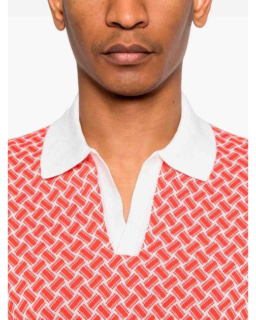 Drumohr Pink 'Razor Blade' Polo for men