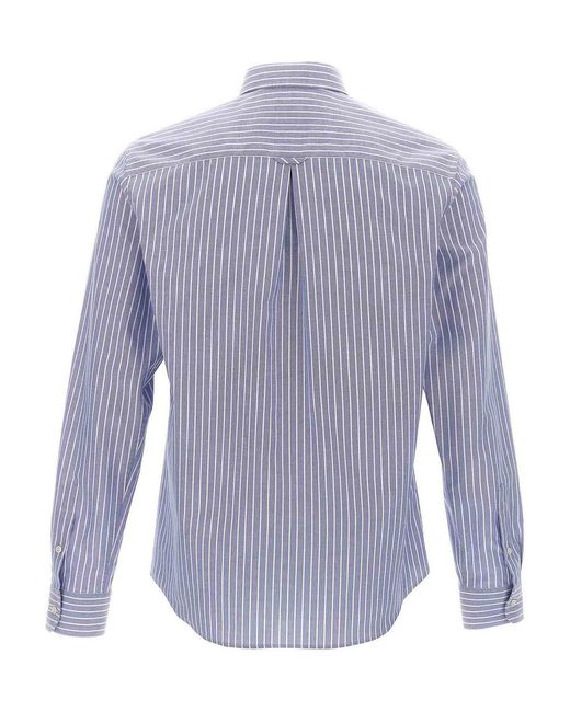 Valentino Garavani Blue Striped Shirt for men