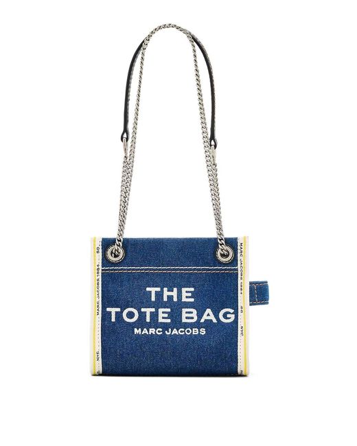 Marc Jacobs Blue The Denim Chain Crossbody Tote Bag