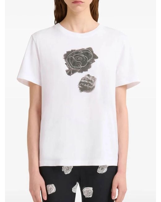Marni White Logo T-Shirt