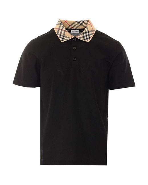 Burberry Black Check Polo for men