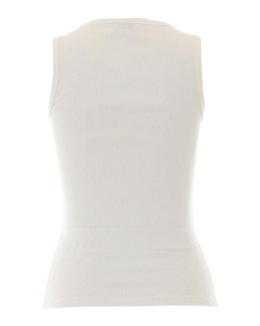 Burberry White Tierra Tank Top