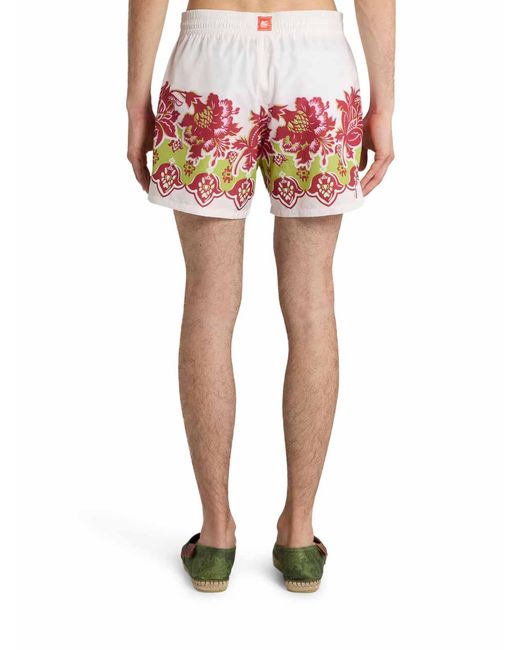 Etro White Swimwear With Placed Floral Print for men