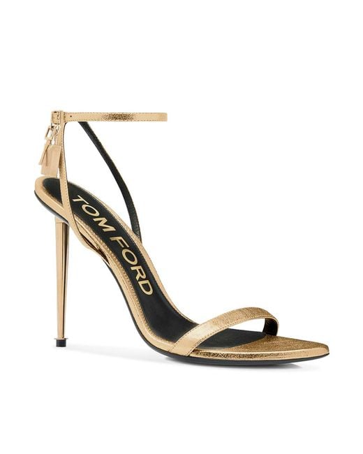Tom Ford White Golden Patent Leather Stiletto Pumps