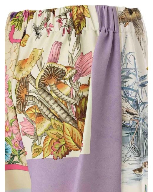 Vivetta White Printed Cady Trousers
