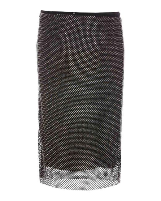 Sportmax Gray Strass And Tulle Skirt