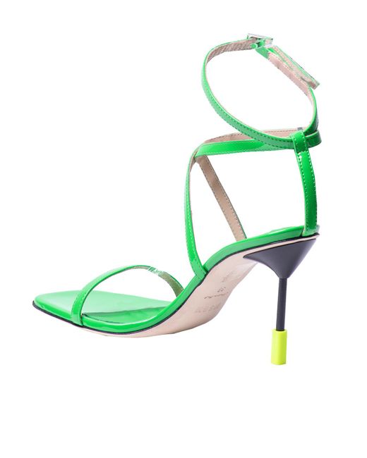 MSGM Green Iconic Heel Sandal