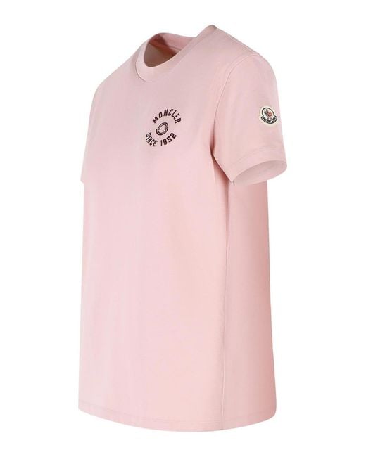 Moncler Pink Cotton T-Shirt