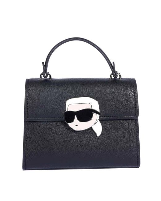 Karl Lagerfeld Blue Ikon Grainy Crossbody