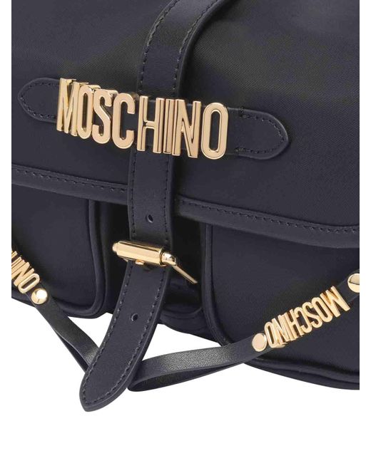 Moschino Blue Logo Crossbody Bag