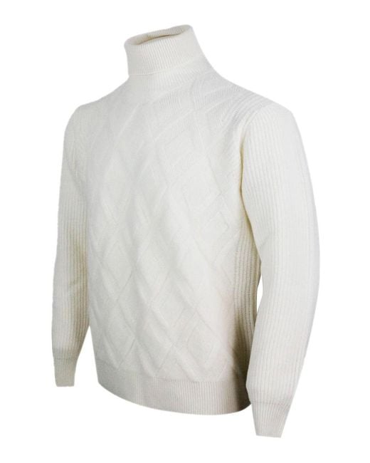 Barba Napoli White Sweater for men