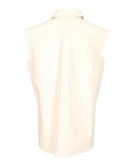 DURAZZI MILANO Natural Sleeveless Leather Shirt
