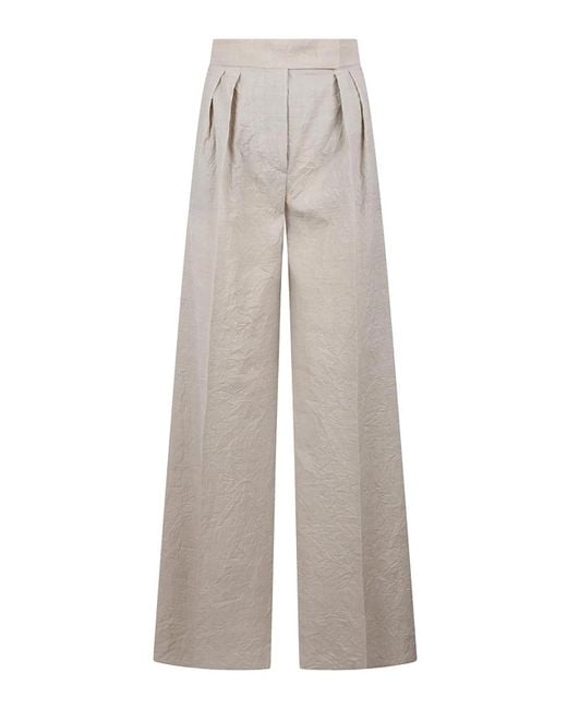 Max Mara White Wide League Trousers