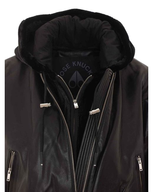 Moose Knuckles Black Cardin Bomber