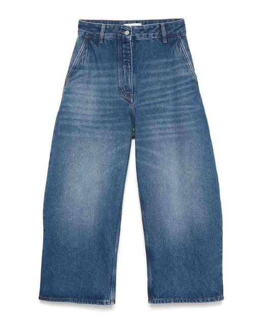 Studio Nicholson Blue Chalco Cropped Jeans