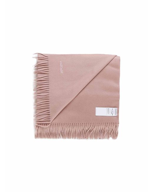 Max Mara Pink Stole In Pure Sable Cashmere