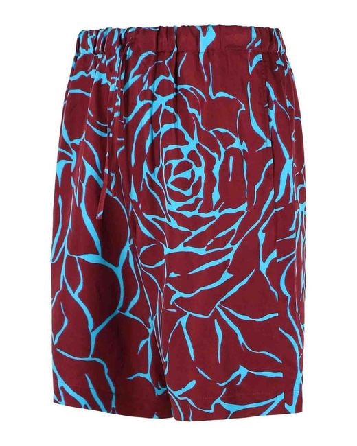 Dries Van Noten Red Piperi' Bermuda Shorts for men