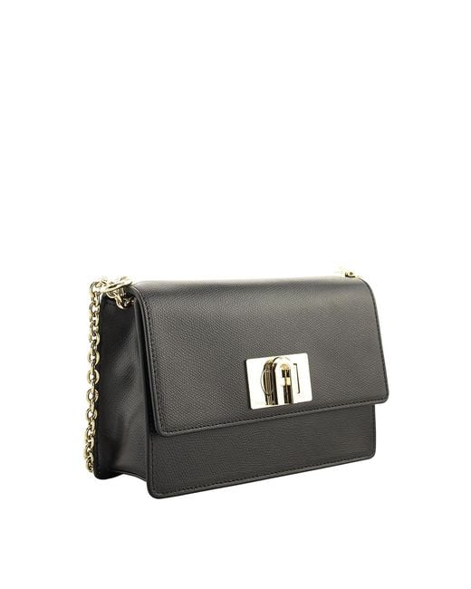Furla Black 1927 Mini Leather Satchel Bag