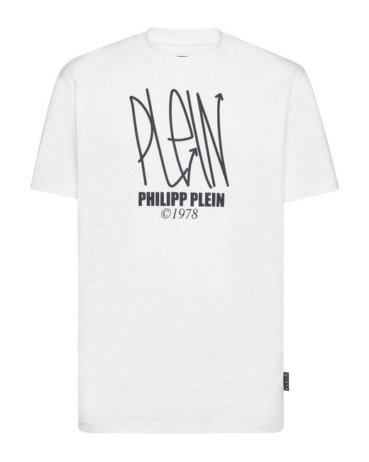 Philipp Plein White T-Shirt Round Neck Ss Skull for men