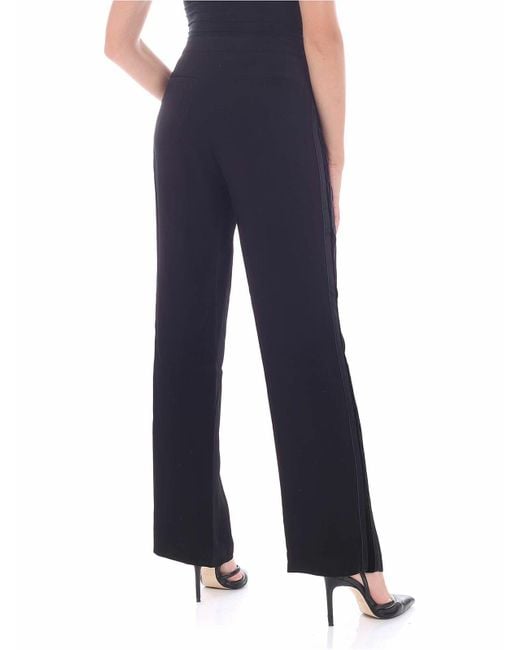 Karl Lagerfeld Blue Trousers With Velvet Flounces