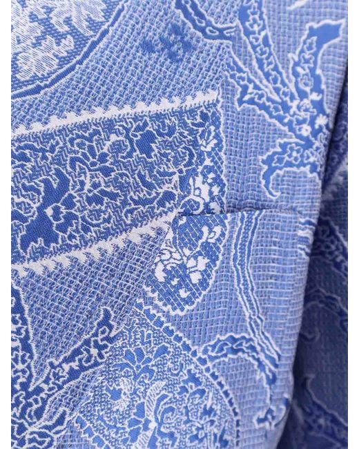 Etro Blue Single-Breasted Blazer