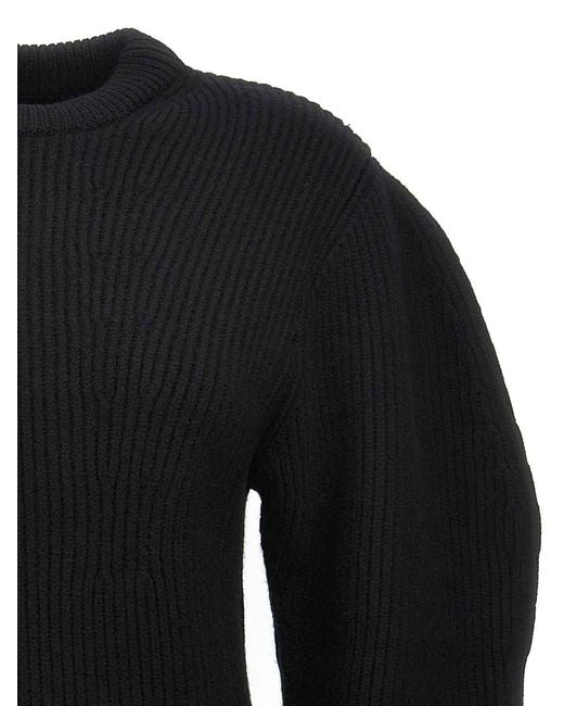 Jil Sander Black Ribbed Sweater