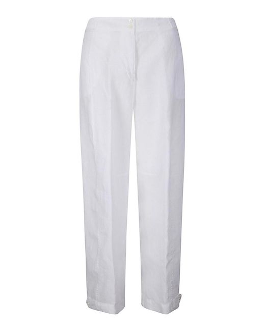 MSGM White Pantalone Lino