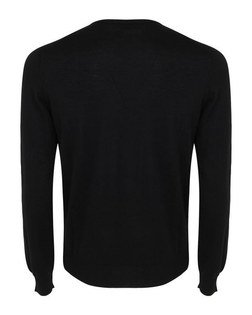 FILIPPO DE LAURENTIIS Black Round Neck Pullover for men