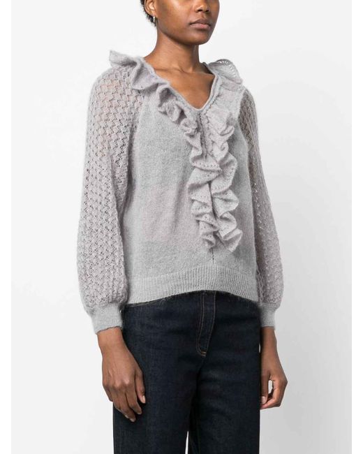 Grey top ruffle jumper