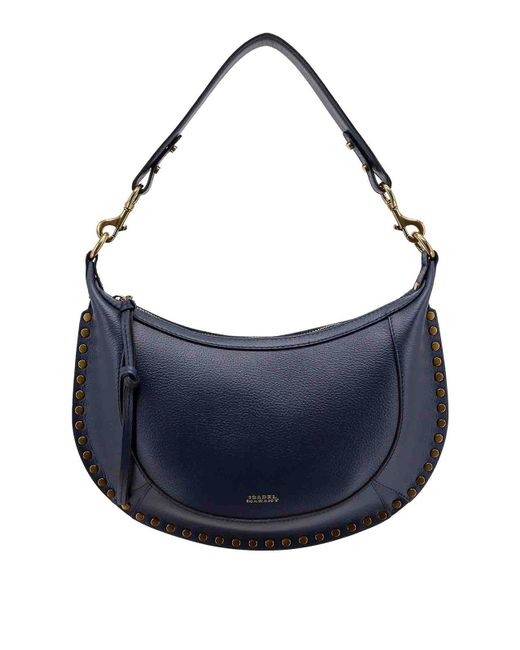 Isabel Marant Blue Leather Shoulder Bag With Metal Details