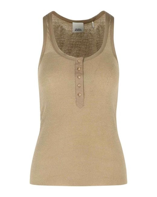 Isabel Marant Natural Helma Ribbed Tank