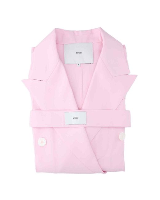 Setchu Pink Double-breasted Blazer