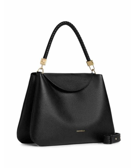 Coccinelle Black Handbag Grained Leather Noir