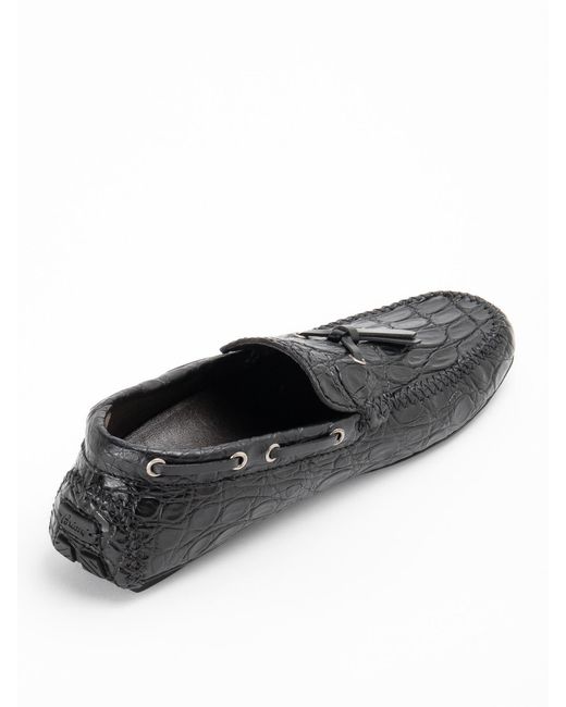 Brioni Gray Leather Loafer for men