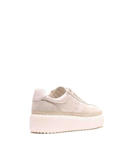 Hogan Pink H-Stripes Platform Sneakers