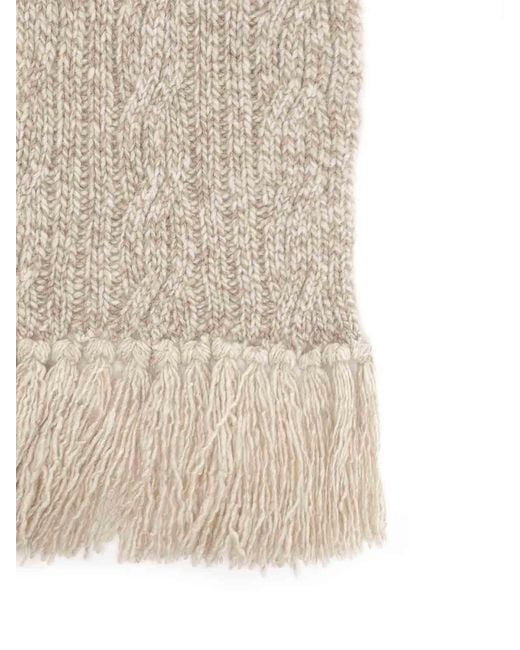 Fedeli White Cashmere Scarf for men