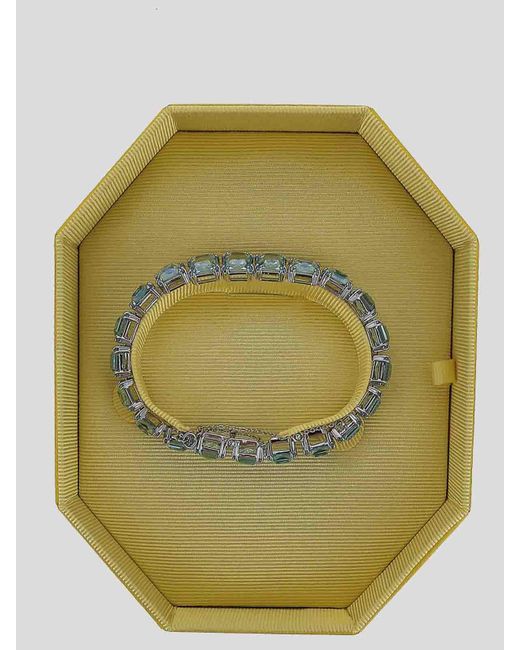 Swarovski Green Bracelet With Square Cut